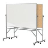 Ghent Reversible Whiteboard / Cork Bulletin Board w/ Aluminum Frame, 4'H x 6'W_1